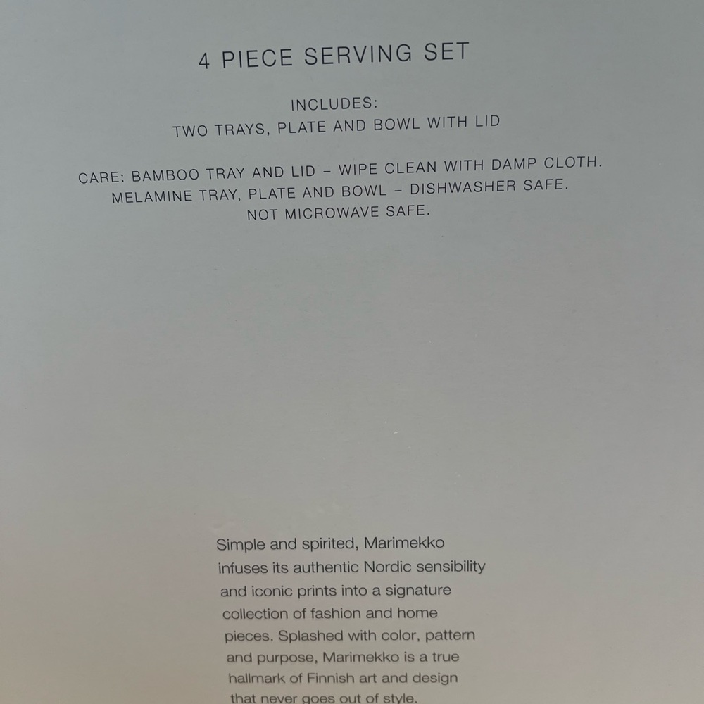 Marimekko for Target 4pc Serving Set New In Box - Picture 9 of 10